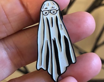 Halloween Bob the Ghost Inspired GLOW in the Dark Soft Enamel Pin