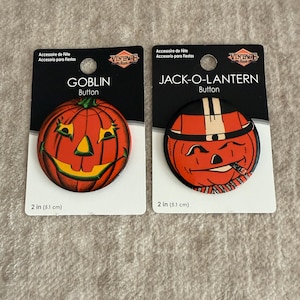 Halloween Spooky Vintage Style Beistle 2" Button Set of 2