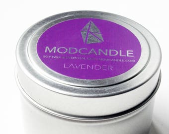 Lavender Essential Oil Candle -  Soy Wax - Aromatherapy - Home Decor