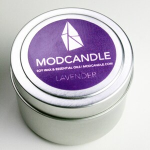 Lavender Essential Oil Candle Soy Wax Aromatherapy Home Decor image 2