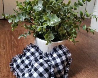 Gingham Hearts /Black and White