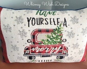 Accent Pillow / Rustic Red Truck