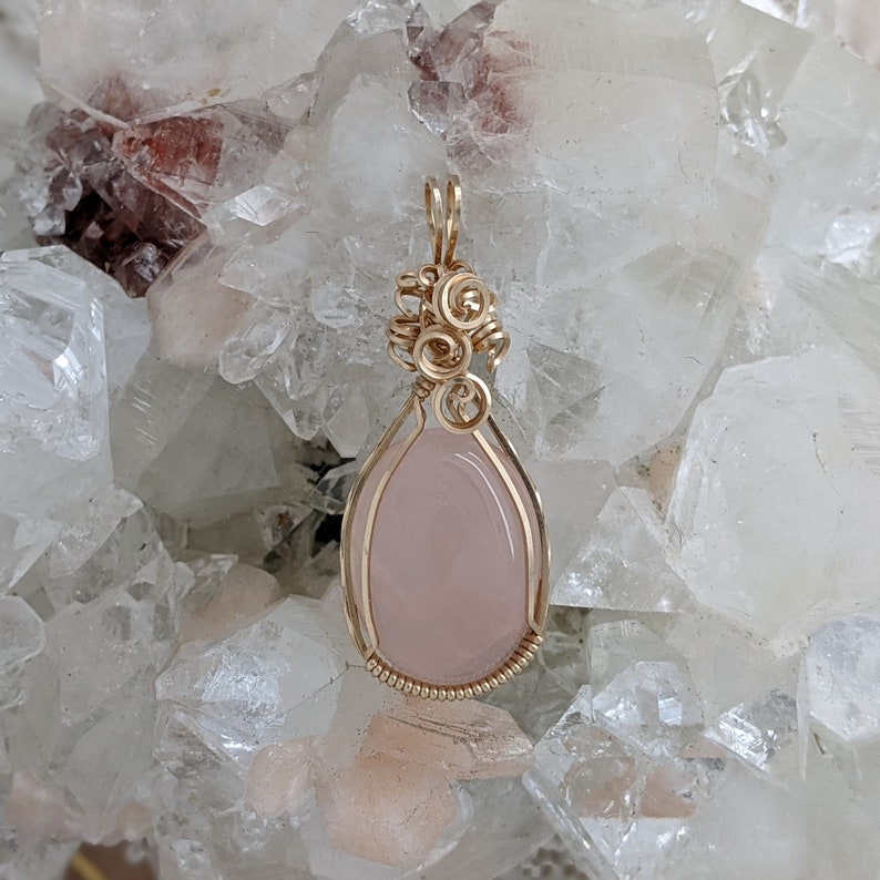 Wire Wrap Hand Wrap Natural Stone Pendant Stone Coral Fossil 14K Gold Filled Wire Wrapped Hand Wrapped