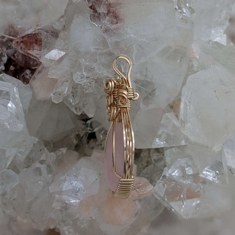 Wire Wrap Hand Wrap Natural Stone Pendant Stone Coral Fossil 14K Gold Filled Wire Wrapped Hand Wrapped
