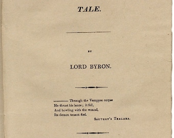 POLIDORI, John William. The Vampyre; A Tale. (The EXCEEDINGLY RARE Pirated Printing - 1819)