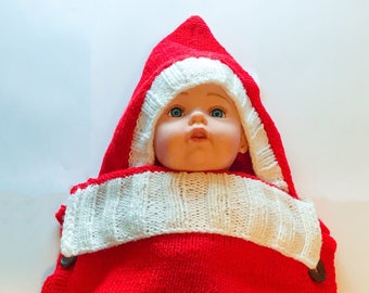Santa Baby Sleeping Bag Pattern Christmas Sleep Sack Winter Theme Swaddling Wrap Size Newborn 9 Months Etsy Canada