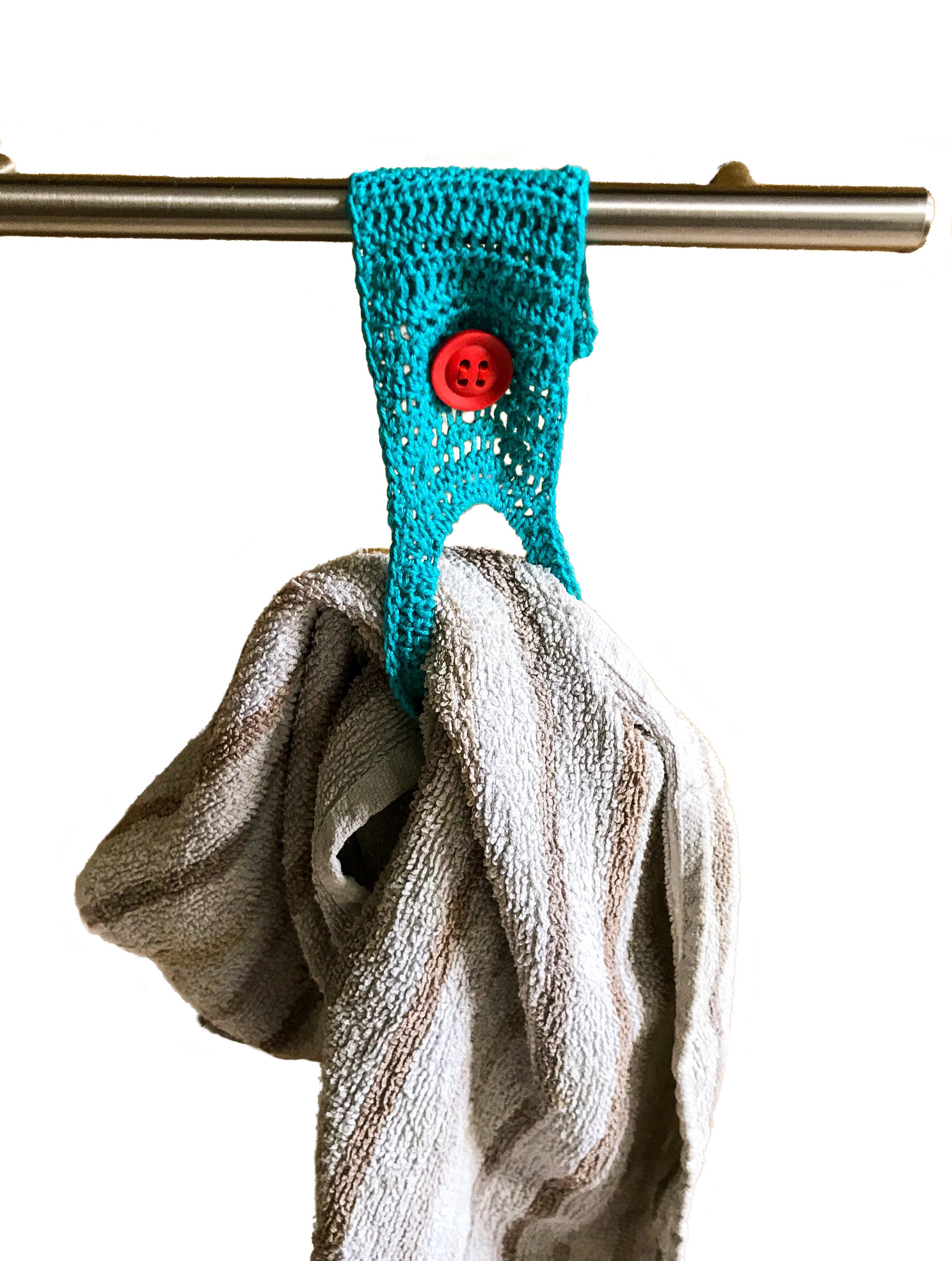 BEST MOM EVER Kitchen/dish towels with crochet towel ring holder (3pcs  set)