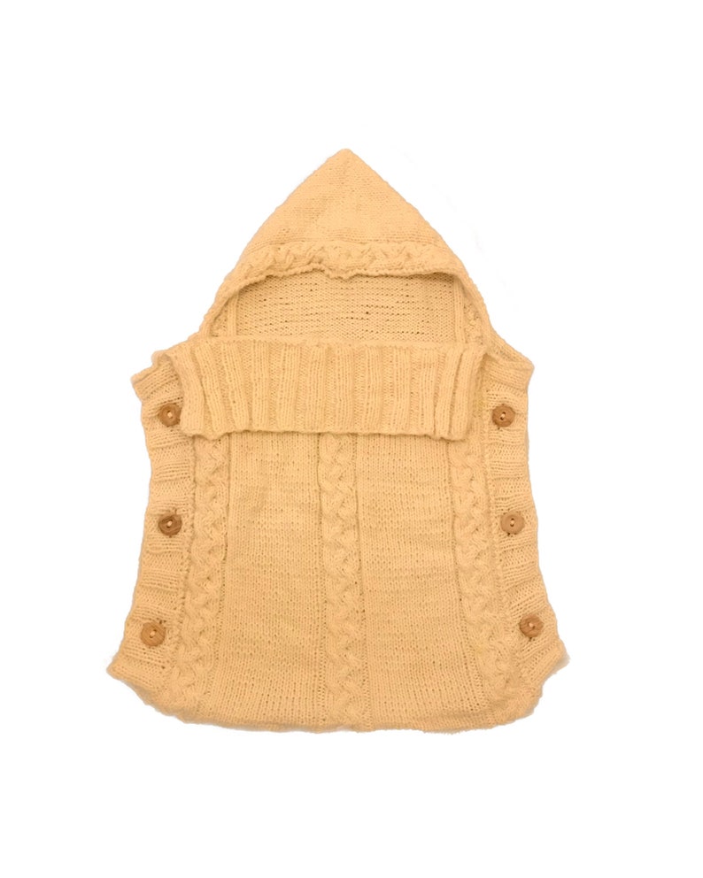 Knitted Baby Sleeping Bag Pattern With Cables Baby Cocoon Etsy UK