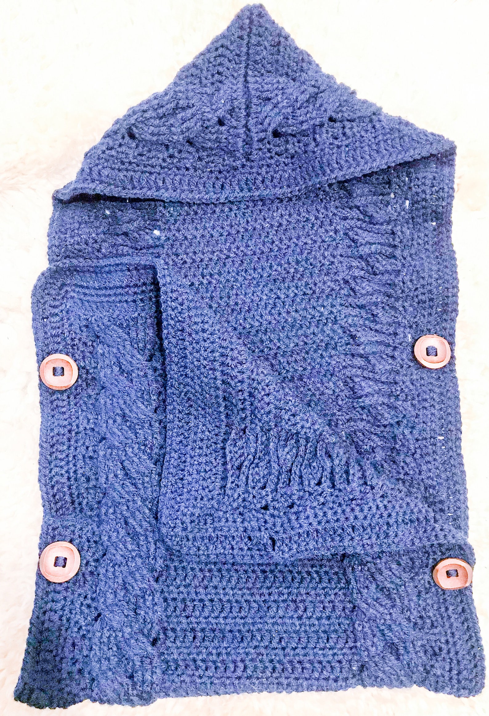 Crochet Baby Sleeping Bag Pattern, Baby Cocoon Pattern, Hooded Braided