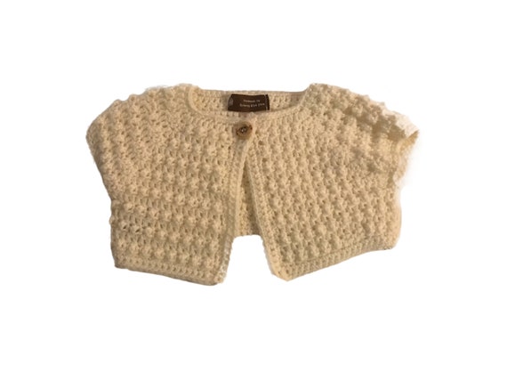 Cream Short Sleeve Bolero 6 9 Months Baby Gift Accessories Baby Girl Cardigan Baby Boy Jacket Coming Home Outfit Etsy Canada