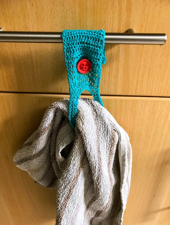 BEST MOM EVER Kitchen/dish towels with crochet towel ring holder (3pcs  set)