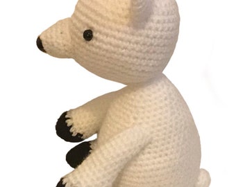 Polar Bear Soft Toy, Crochet White Teddy Bear, Polar Bear Amigurumi, Polar Bear Softy, Crochet Bear Toy, Gift Filler