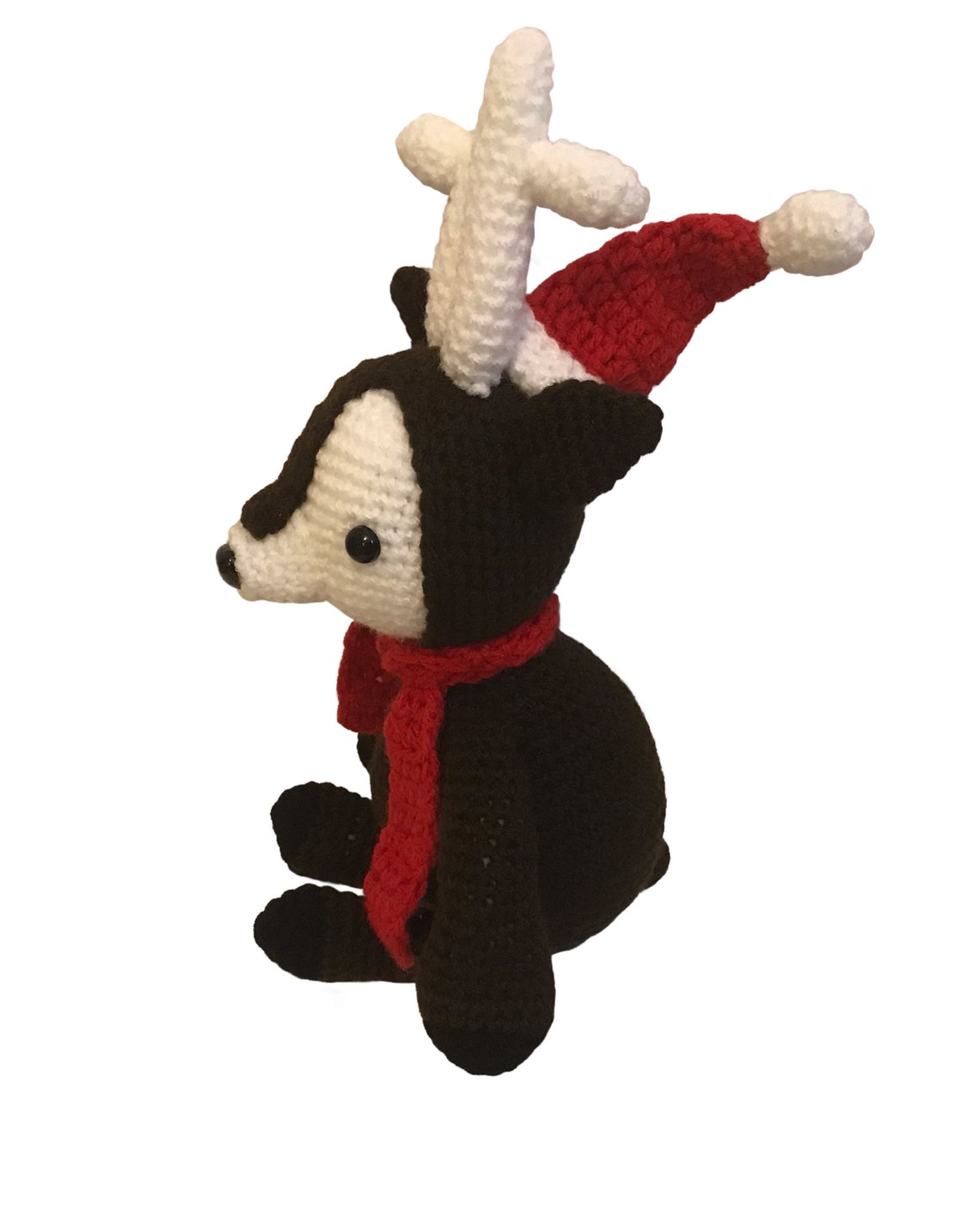 Handmade Crochet Reindeer Toy in Xmas Dress main image 1