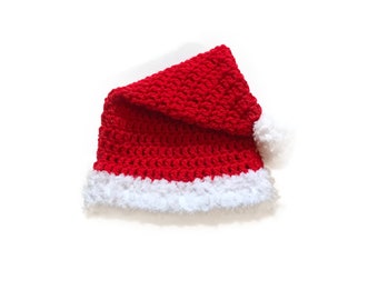 Christmas Crochet Newborn Santa Hat/ Newborn Baby Outfit Hat / Crochet Hat / Santa Photo Prop, Crochet Baby Santa Hat- Newborn Santa Hat