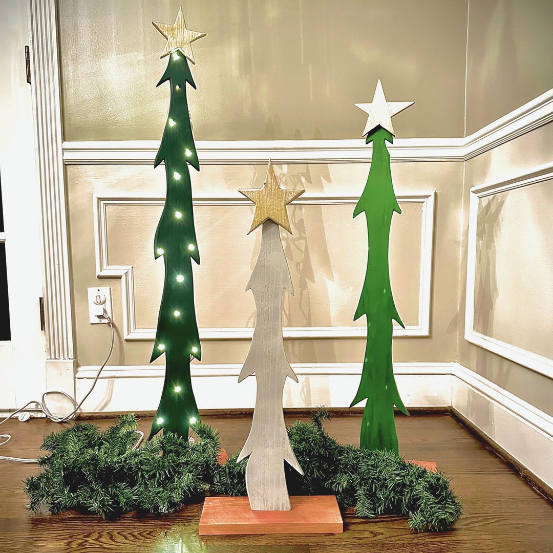 Farmhouse Wood Christmas Trees Porch Decor Farmhouse Christmas Trees