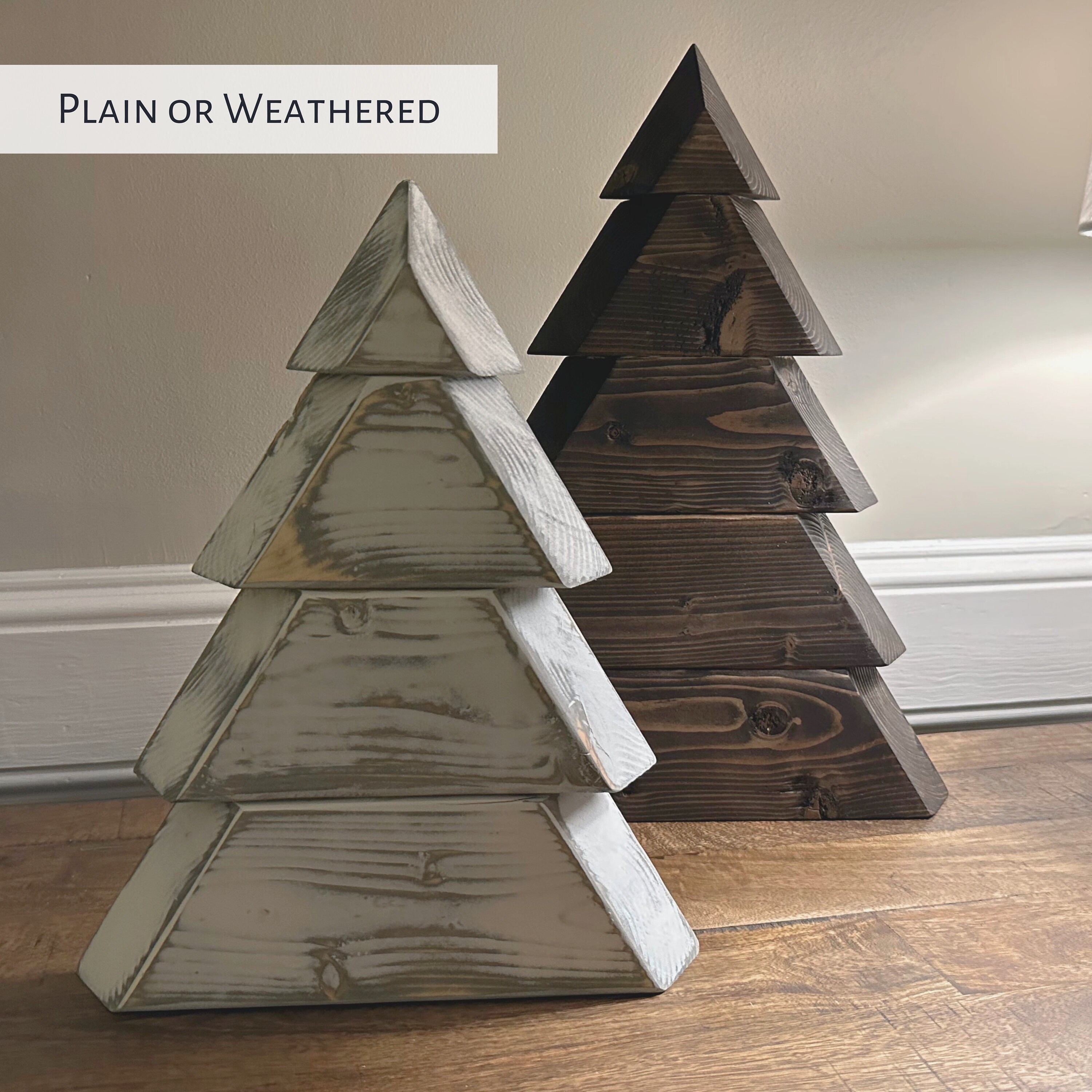 Farmhouse Beveled Christmas Trees Porch Decor Weathered Christmas Trees Holiday Decor Wood Trees