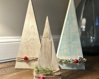 Farmhouse Christmas Tree Shelf Sitters | Christmas Decor | Rustic Christmas Trees | Shelf Sitters | Winter Decor | Holiday | Mantle Decor