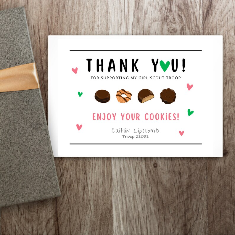 DIGITAL Girl Scout Cookies Thank You Tags Thank You Tags Etsy