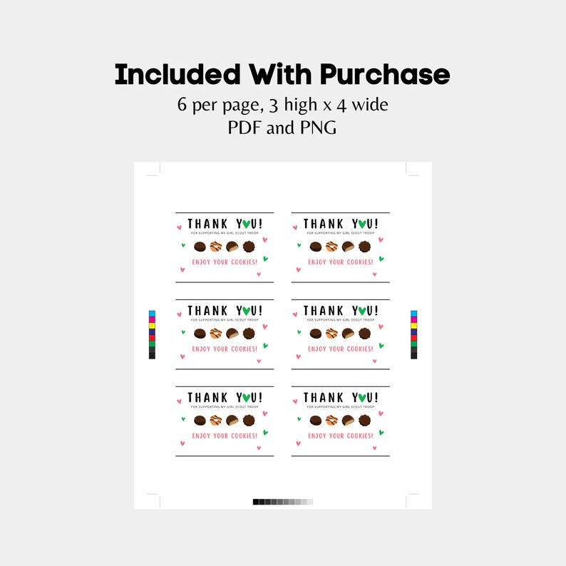 DIGITAL Girl Scout Cookies Thank You Tags Thank You Tags Etsy