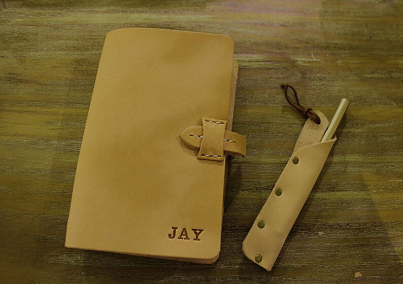 Vegan Leather Journal Free Personalized Engraving Notebook Etsy