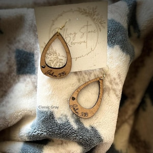 Laser Engraved Wooden Earrings | John 3:16 Scripture, Heart Cutout, Lightweight Christian Jewelry