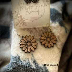 Wooden Daisy Earrings | Stud or Dangle Options | New Creation Faith Jewelry