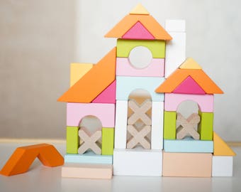 Wooden tower / wooden playhouse / playhouse toy / wooden cubes toy / wooden puzzle / development toy / tower puzzle / toddler gift