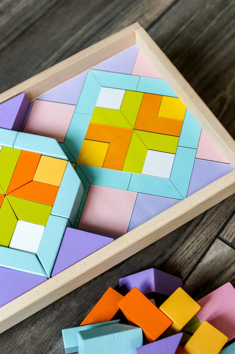 Shapes and colors puzzle toy/ educational toy / wooden toy Etsy