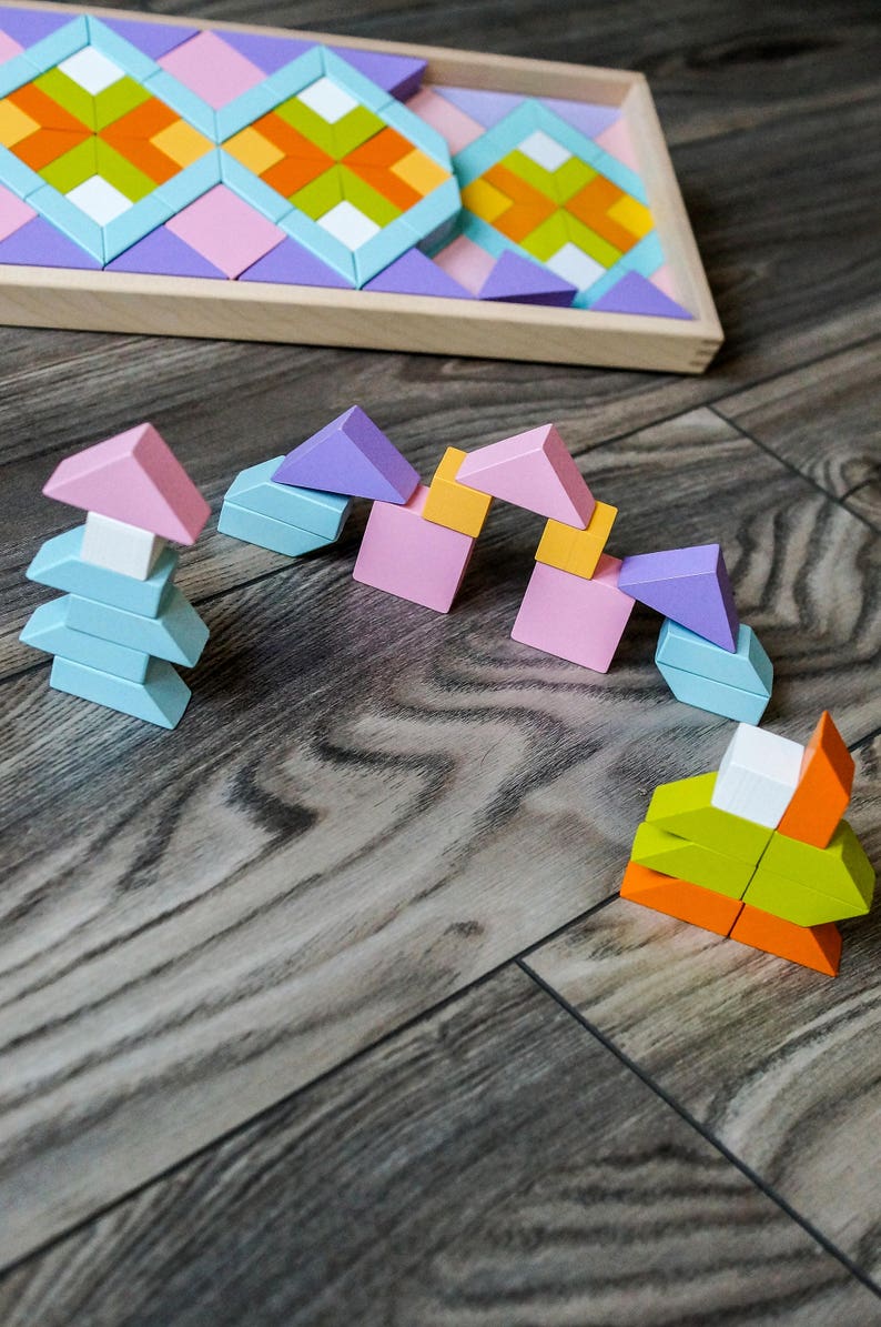 Shapes and Colors Puzzle Toy/ Educational Toy / Wooden Toy Etsy