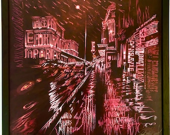 La Vie En Rose (framed original on screen printed board)