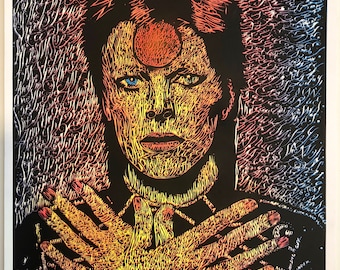 Ziggy Stardust A1 black and neon-orange and neon-yellow artists' proof  1/1