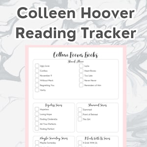 Colleen Hoover Books Tracker, CoHo Reading Tracker - DIGITAL DOWNLOAD | Reading Tracker, Book Tracker Printable