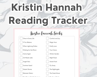 Kristin Hannah Books Tracker, Kristin Hannah Reading Tracker - DIGITAL DOWNLOAD | Reading Tracker, Book Tracker Printable