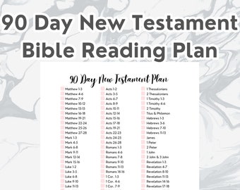 New Testament Bible Reading Plan - 90 Day New Testament Reading Plan - DIGITAL DOWNLOAD | Bible Reading Tracker, Bible Tracker