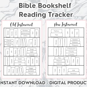 Bible Bookshelf Trackers - DIGITAL DOWNLOAD | Bible Reading Tracker, Bible Tracker, Bible Printable