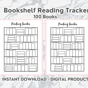 Bookshelf Reading Trackers - 100 Books - DIGITAL DOWNLOAD | Reading Tracker, Book Tracker Printable