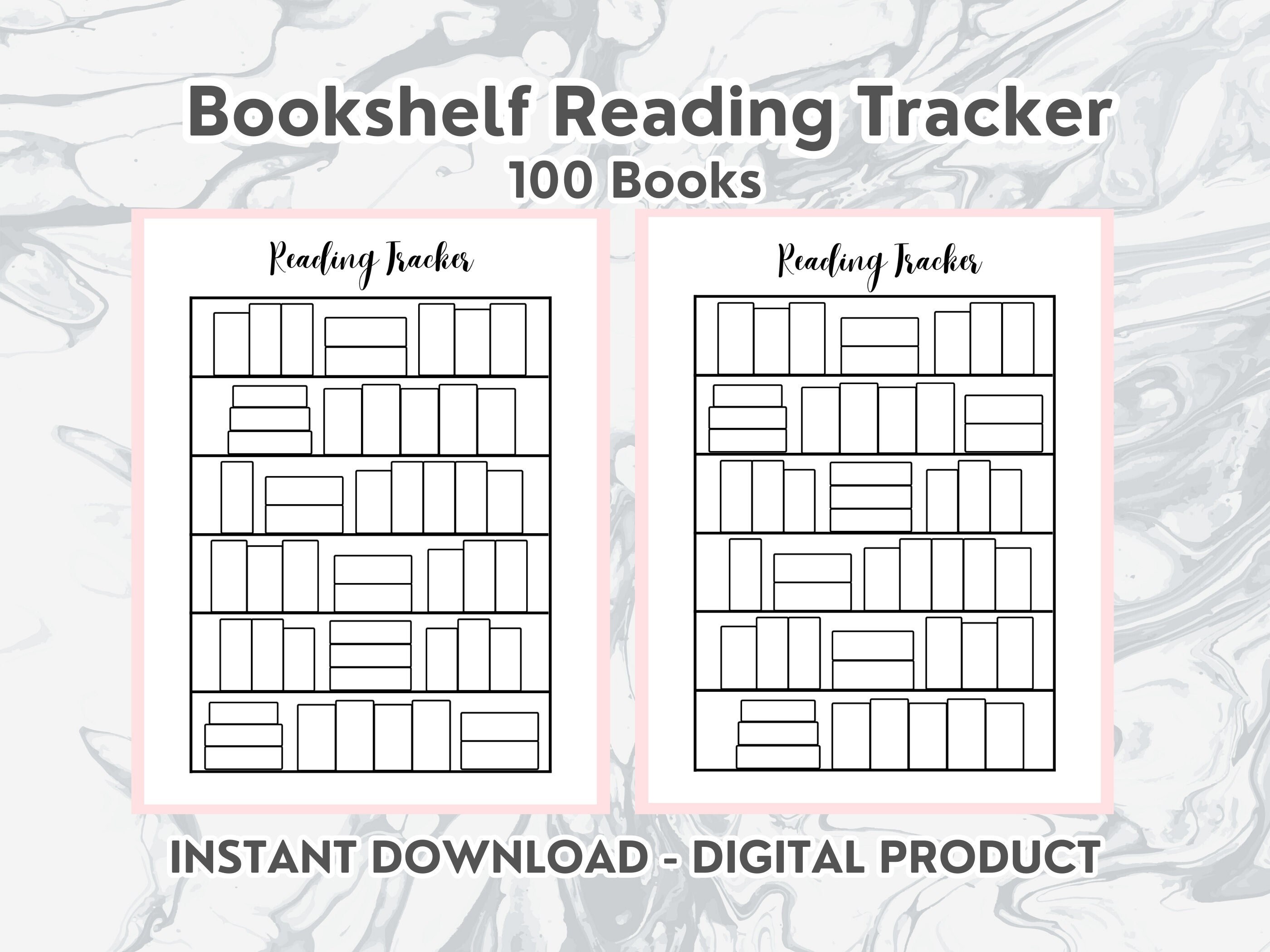 Bookshelf Reading Trackers - 100 Books - DIGITAL DOWNLOAD | Reading Tracker, Book Tracker Printable