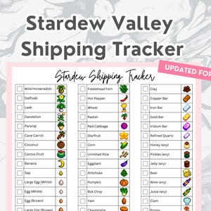 Stardew Valley Shipping Tracker - DIGITAL DOWNLOAD | Stardew Tracker, Stardew Checklist, Stardew Printable ***Updated for 1.6***