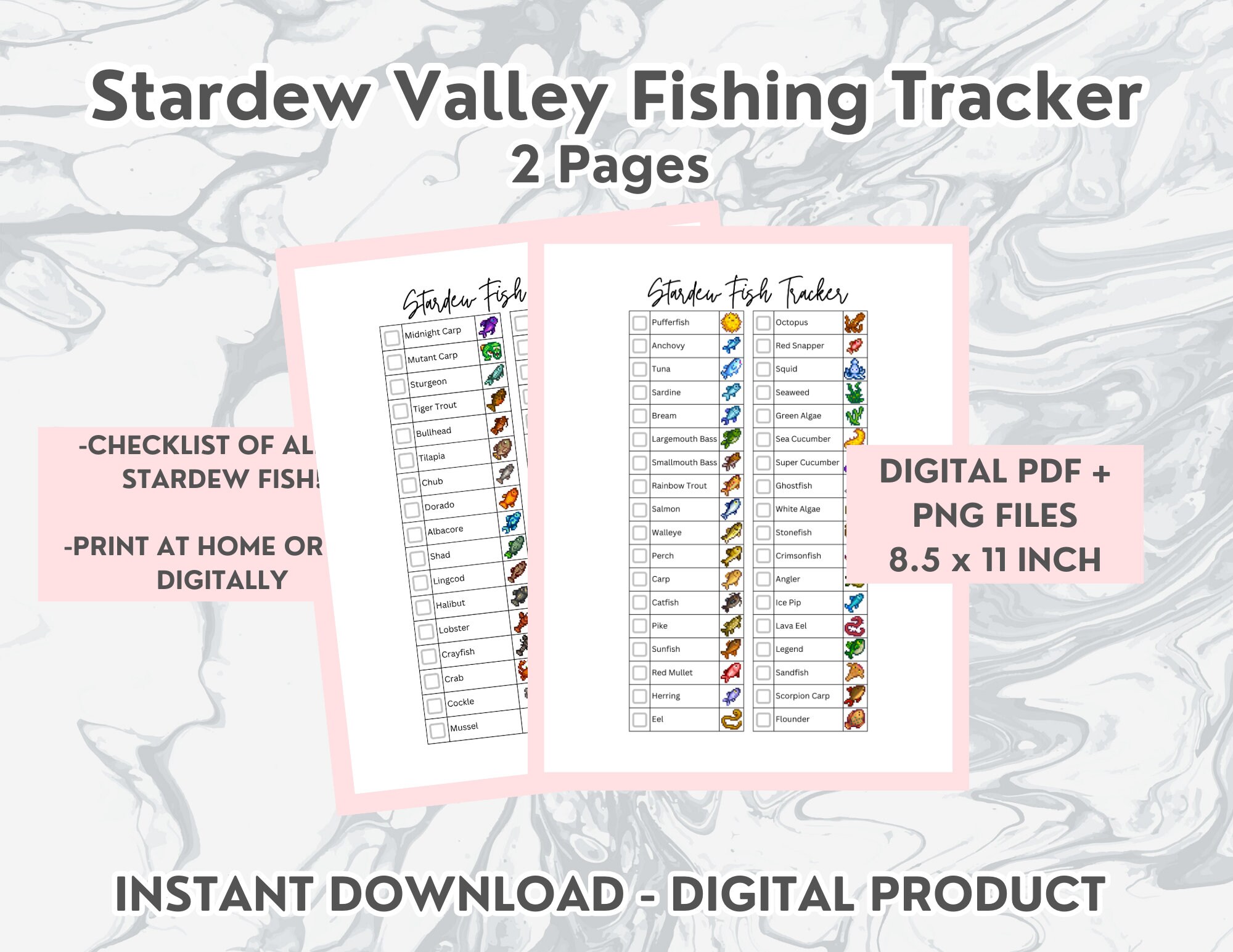 Stardew Valley Fishing Tracker DIGITAL DOWNLOAD Stardew Tracker, Stardew  Checklist, Stardew Printable 