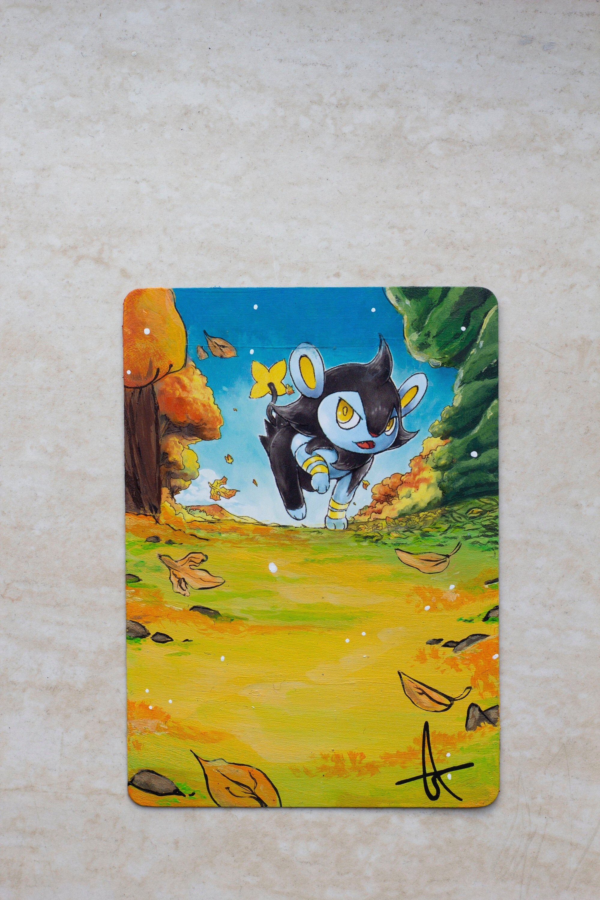 Custom Painted Luxio Pok mon Cards Tcg Trading Card Etsy