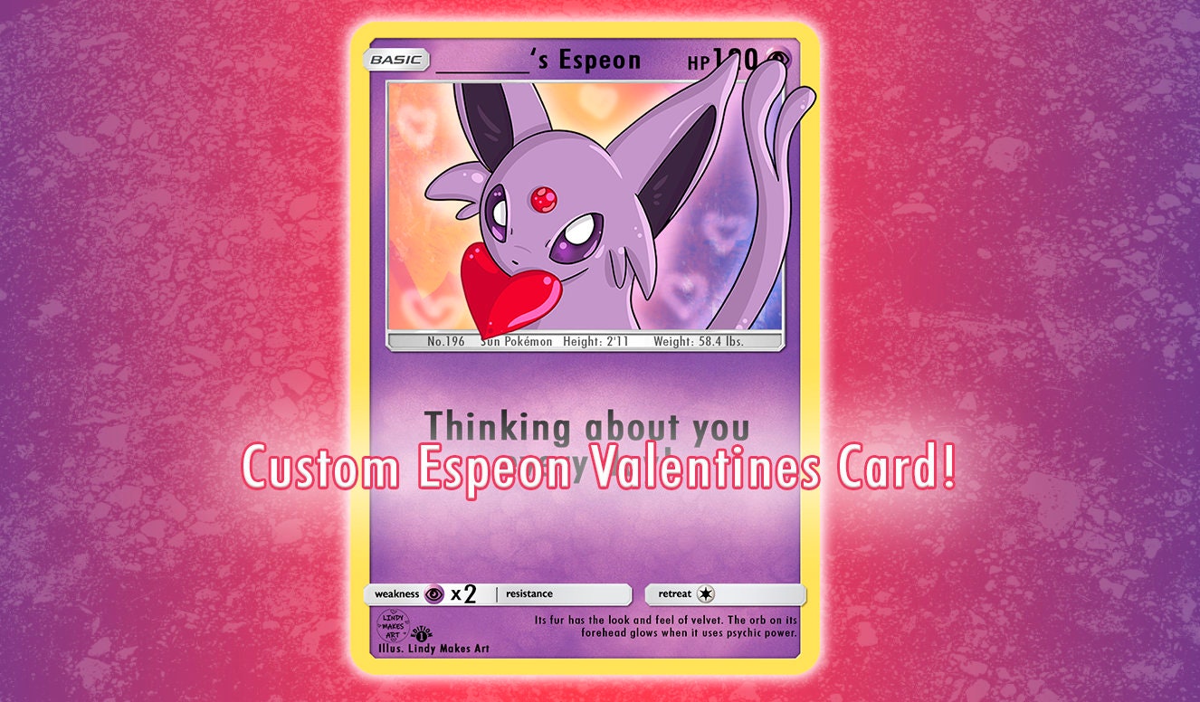 Valentines Day Espeon Pokémon Cards Tcg Trading Card - Etsy India