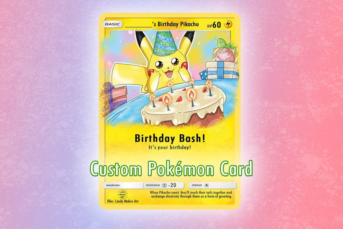 Cartes Pokemon Pikachu Anniversaire Tcg Cartes A Carte Etsy Canada