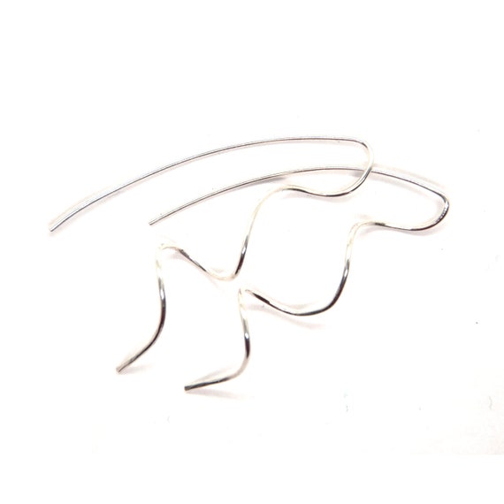 Silver Spiral Drop Earrings. Curl dangle earrings. Twist drop earrings. Simple silver spiral earrings. 925 silver.