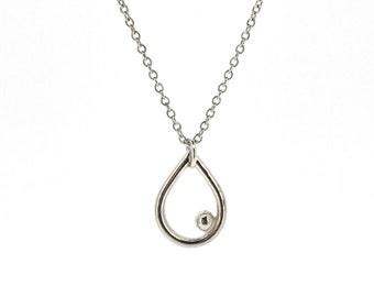 Silver pendant. 925 solid silver. Teardrop silver pendant. Openwork pendant. Recycled silver pendant. Iris pendant.