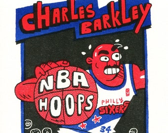 Charles Barkley Risograph Print