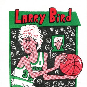 Larry Bird Risograph Print