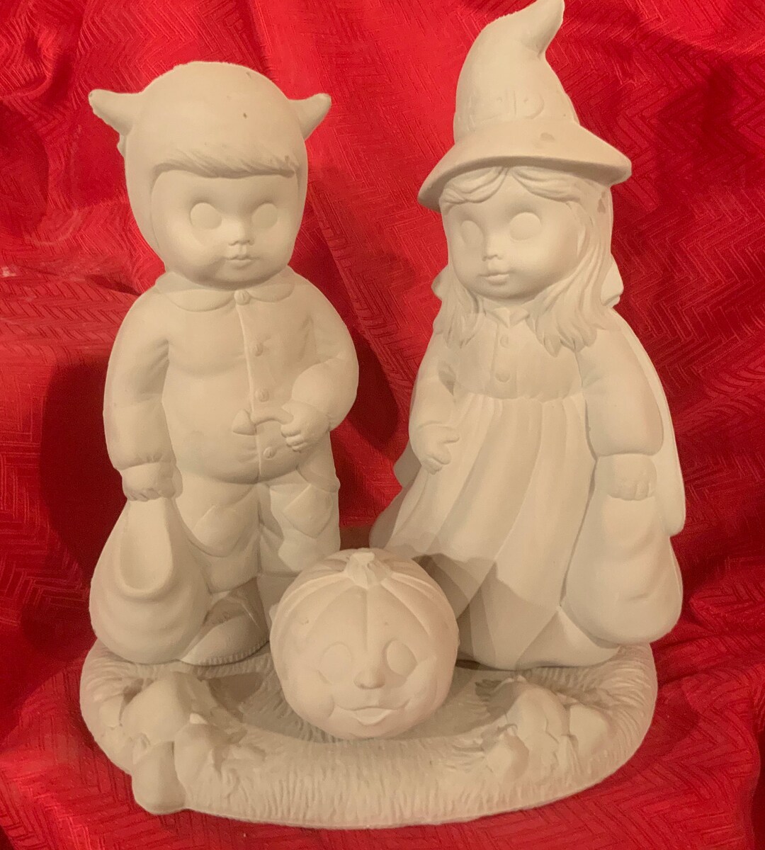 Ceramic Bisquesweet Totshalloween Setwitch Devil W/base Etsy