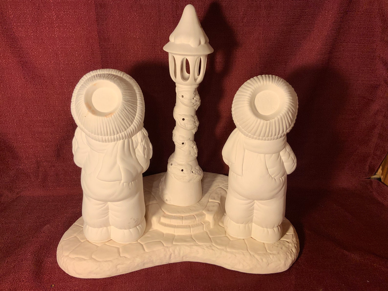 Ceramic Bisque Winter Carolers W/lamp Postset of 4dona Etsy