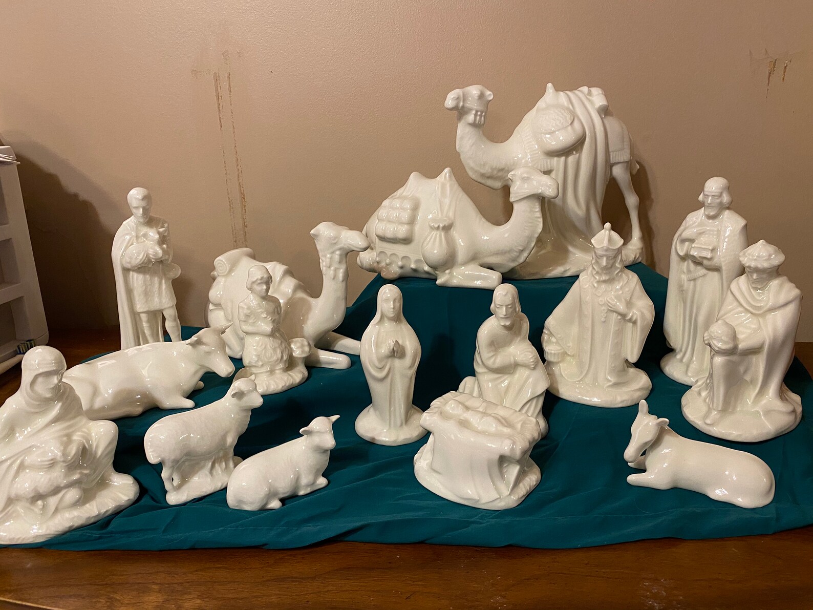 Ceramic Bisque15 Piece Holland Nativity Set Christmas Etsy