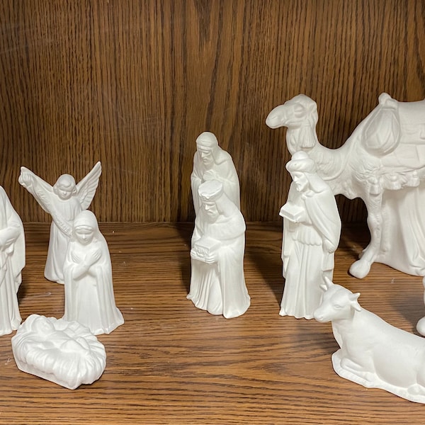 Ceramic Bisque~Sm Riverview Nativity Set, Christmas, Stable NOT Included~12 Pieces~U-Paint or Glaze